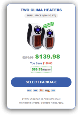 clima heat mini 2 heaters price list